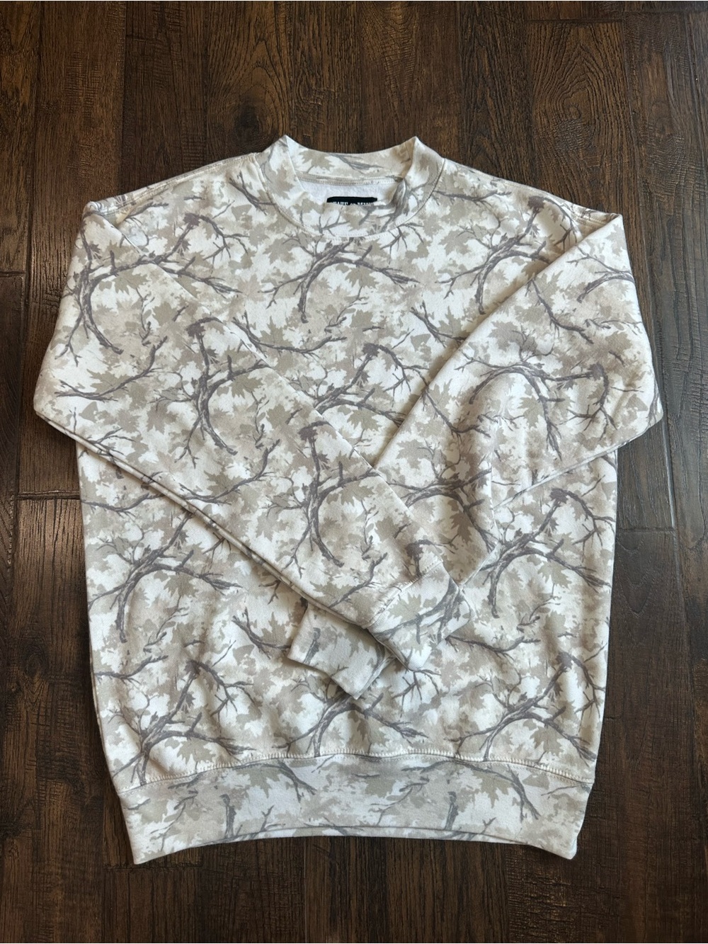 Men's Crewneck Sweater in Light Beige Camo